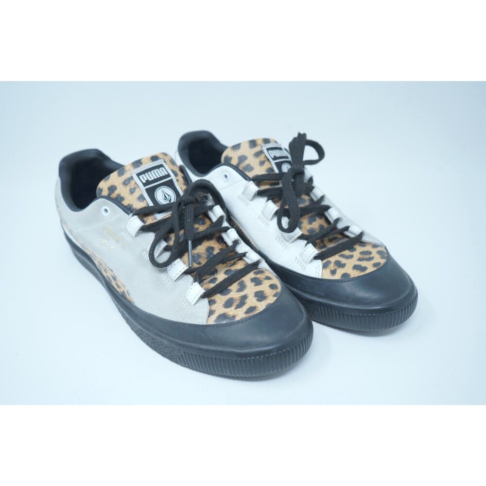 PUMA Clyde RT x Volcom ‘Leopard Print / White— Men’s Sneakers — Great Condition
